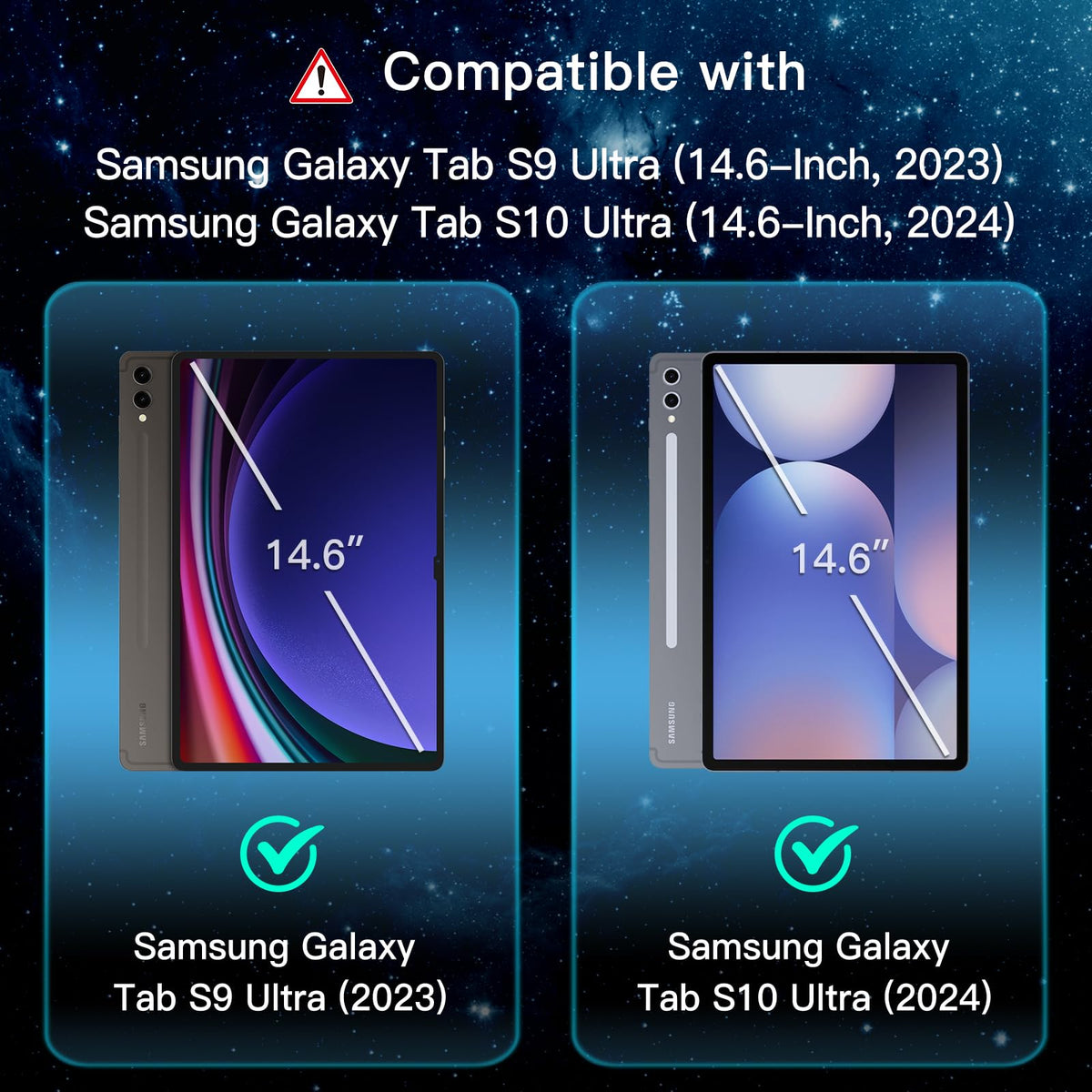 JETech Screen Protector for Galaxy Tab S10 Lite/S10 FE/S9 FE/S9, 2-Pack