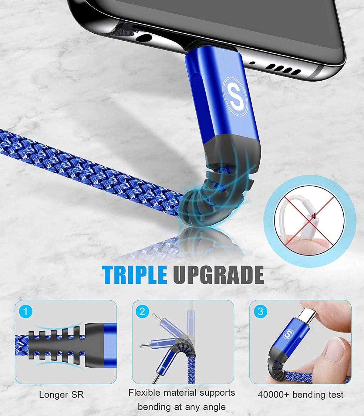 2-Pack 2M USB C Cable 3.1A Fast Car Charger Cable Compatible for iPhone 17 air 16 15 Plus Pro Max, Samsung Flip/Fold 7 6 5 4 3 S26 S25 S24 S10 S20 S21 S22 S23 A16/15/14/13/12 A35/A34 A56/55/54, Pixel