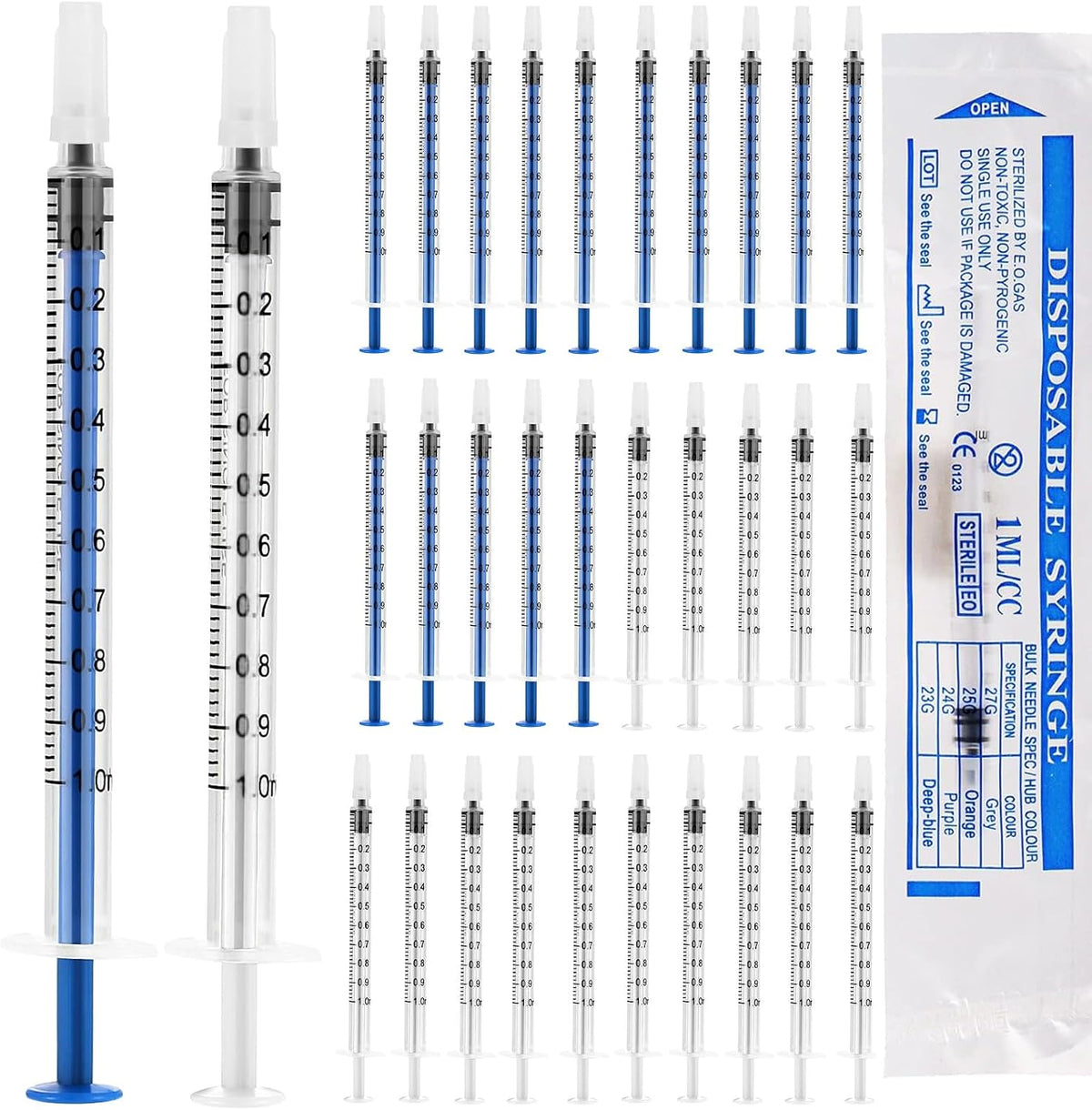 30pcs Colostrum Syringe with Cap 1ml Syringes for Colostrum Harvesting
