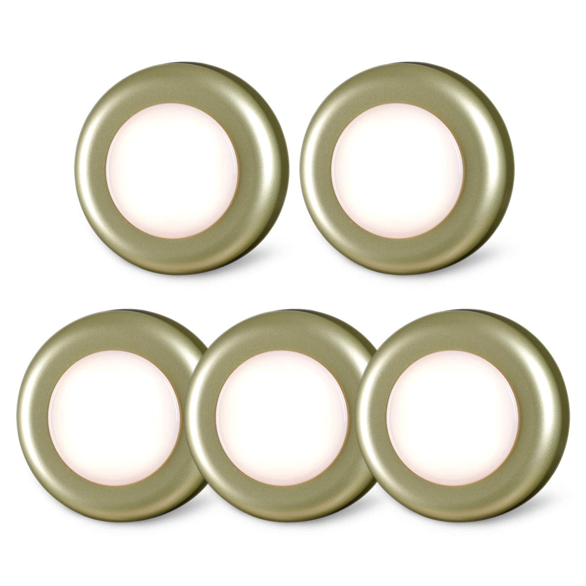 STAR-SPANGLED 2.8” Stick on Puck Lights AAA Battery Operated, 5 Pack White