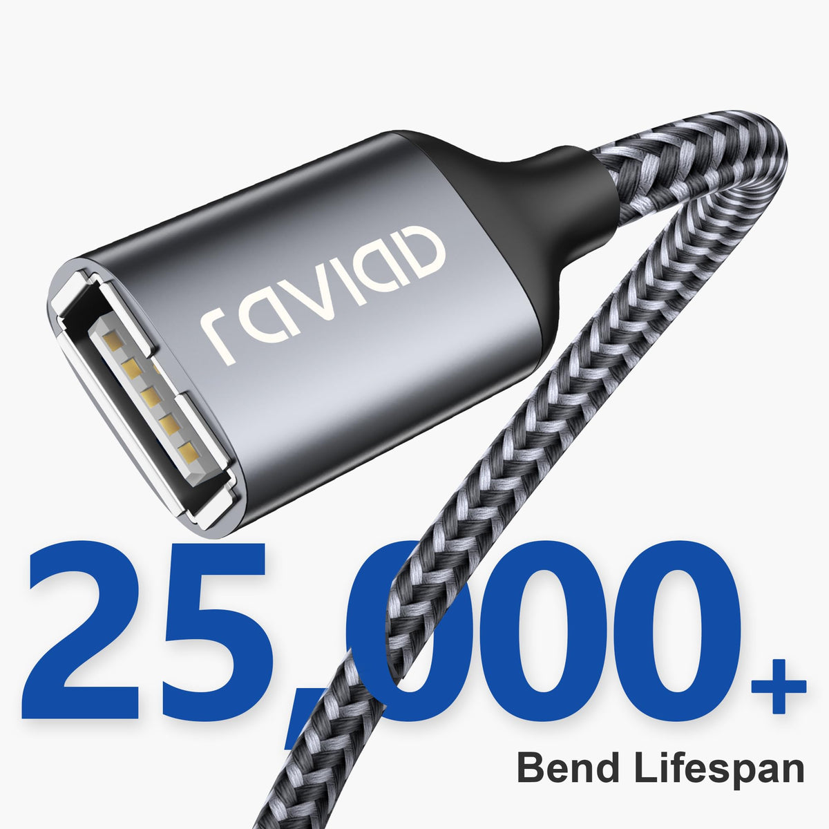 RAVIAD USB Splitter 3 Port, 1 Male to 3 Female USB 2.0 Extension Cable 1M