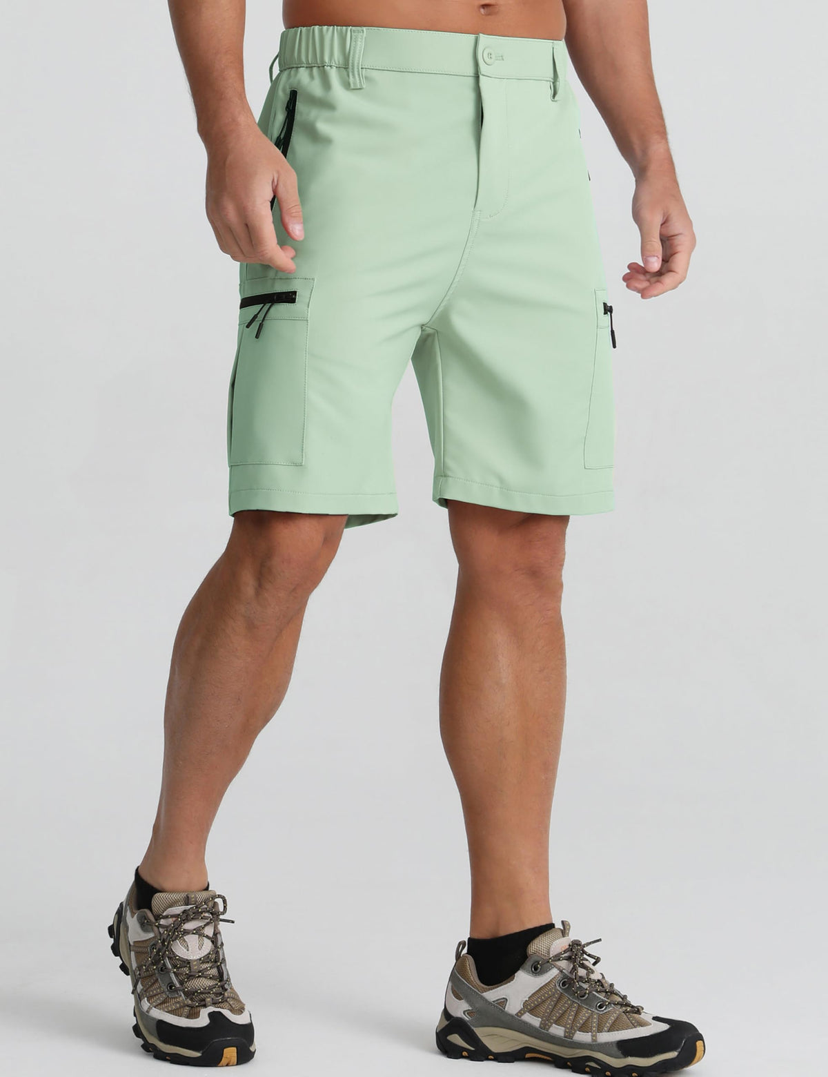 APTRO Mens Cargo Hiking Shorts Outdoor Lightweight Golf Casual Shorts for Men with 5 Zipper Pockets