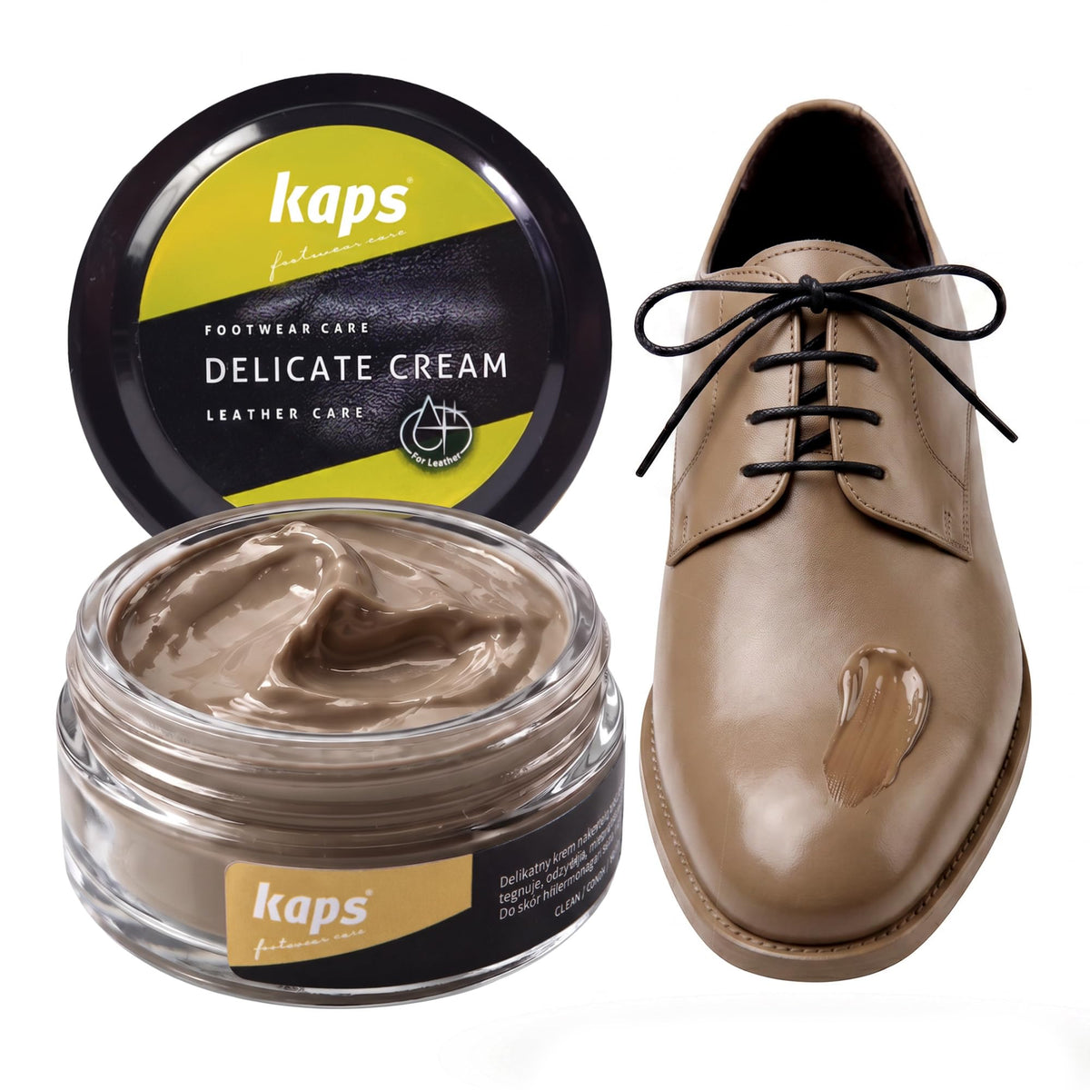 Leather Shoe Cream Polish & Conditioner, Kaps 50ml