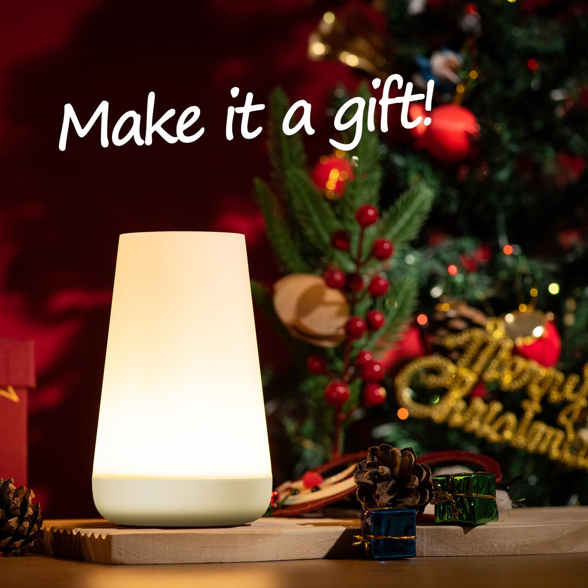 Ledivion Night Light, LED Touch Bedside Table Lamp, RGB Colours Changing, 5 Brightness Level, Timing Function, Dimmable Rechargable Remote Control Light for Bedroom, Living Room