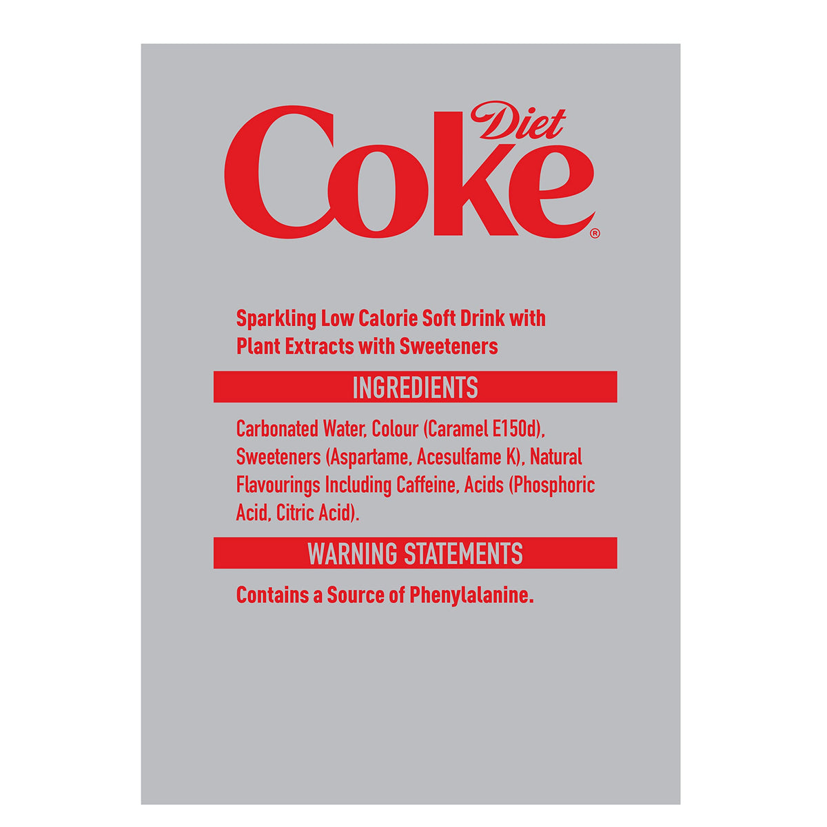 Diet Coke Soft Drink Cans, 24 x 330 mL