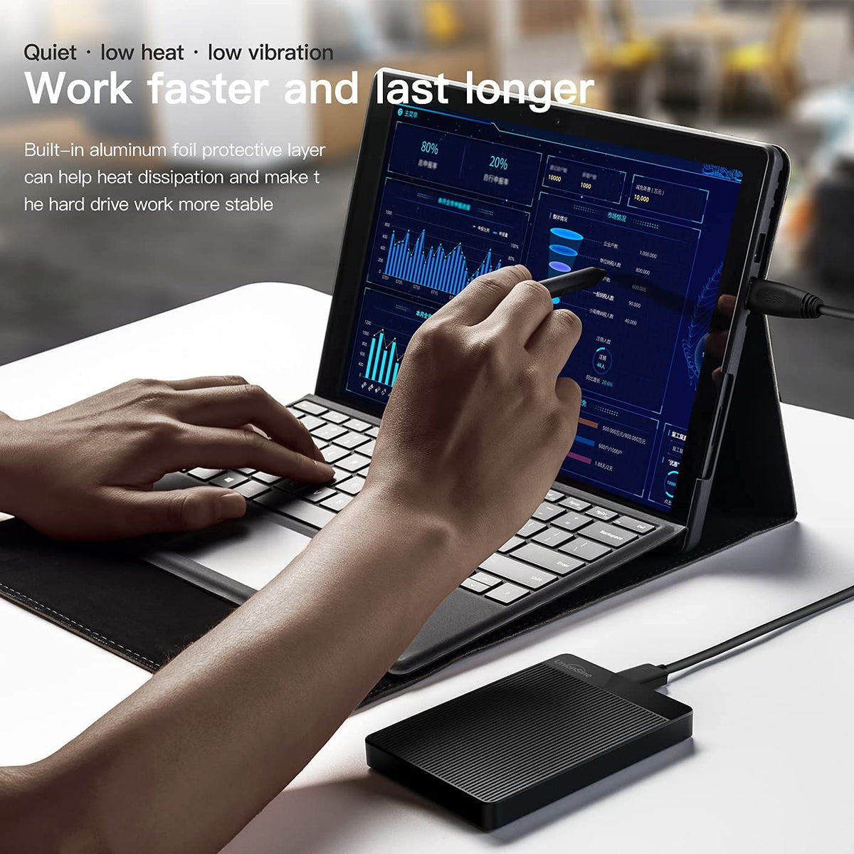 UnionSine External Hard Drive 1TB Ultra Slim Portable Hard Drive USB 3.0 HDD Storage Compatible for PC,Mac, Laptop, Xbox, Xbox one, PS4(Blue) HD2510