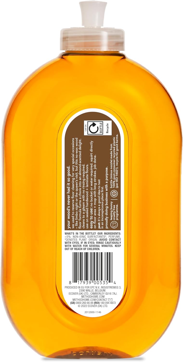 Method Wood Floor Cleaner, Almond, Sealed Wood Floors, 739ml
