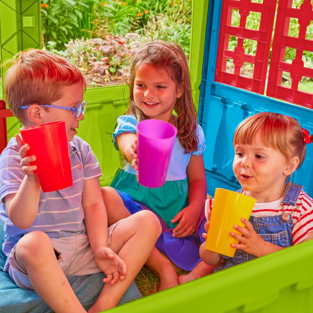 House of Fun Playhouse for Kids - Indoor and Outdoor - Work Door and Windows - Pink and White Candy Yarn - Children Ages 2+