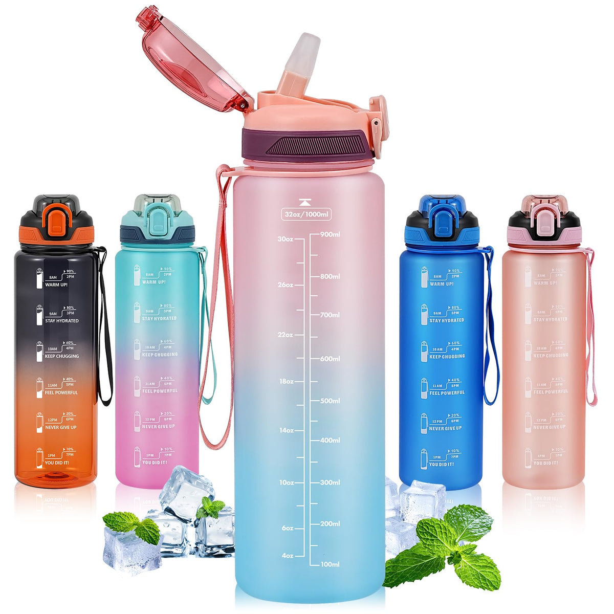 SEASEVEN Flat Water Bottle 750ML for Gym,School Office(Flat Pink)