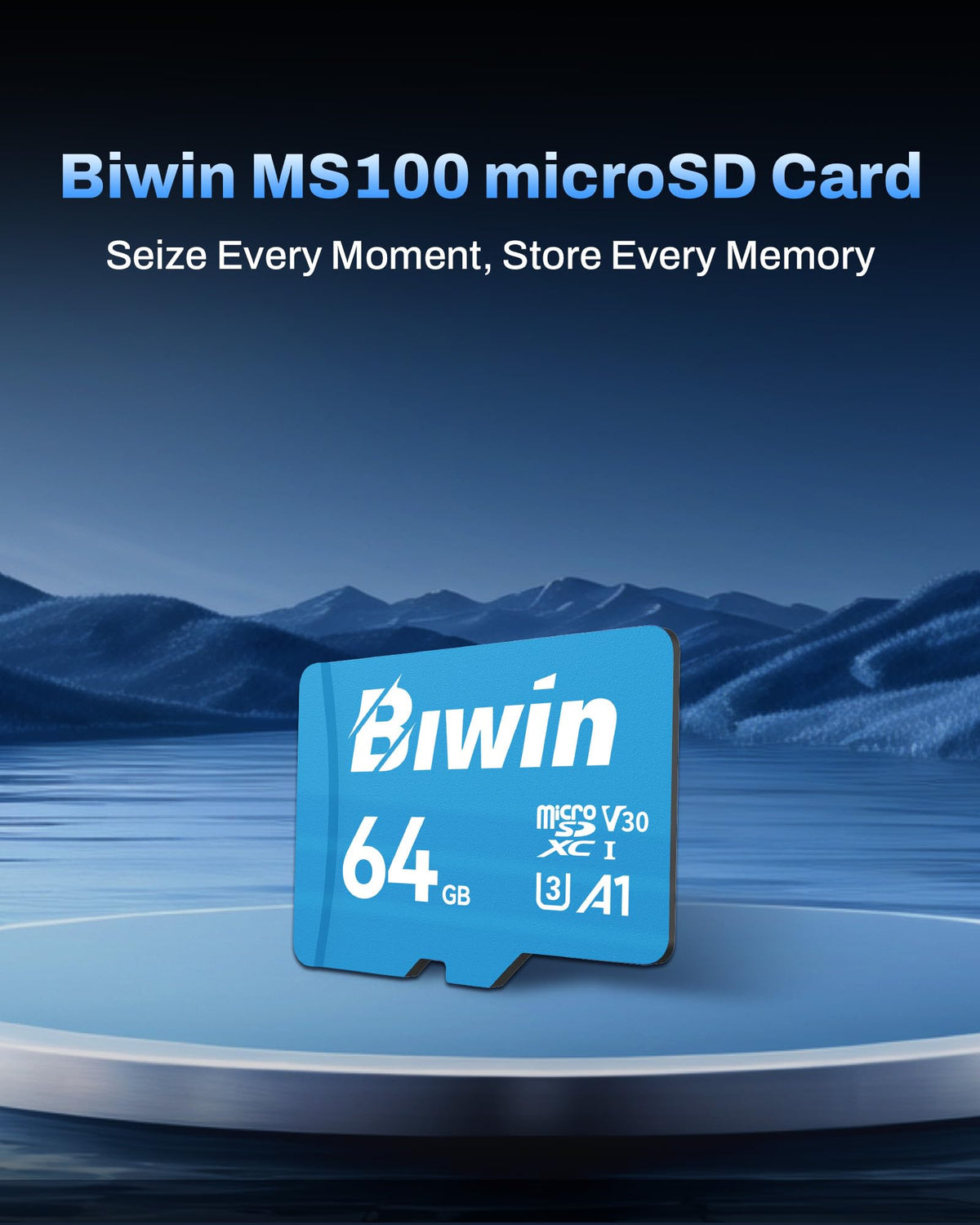 Biwin MS100 Micro SDXC Card 32GB, MicroSD UHS-I Memory Card, A1, V10, U1 Class 10, Up to 100 MB/s Read Speeds for Smartphones, Tablets, Home Security Camera and Dash Cams