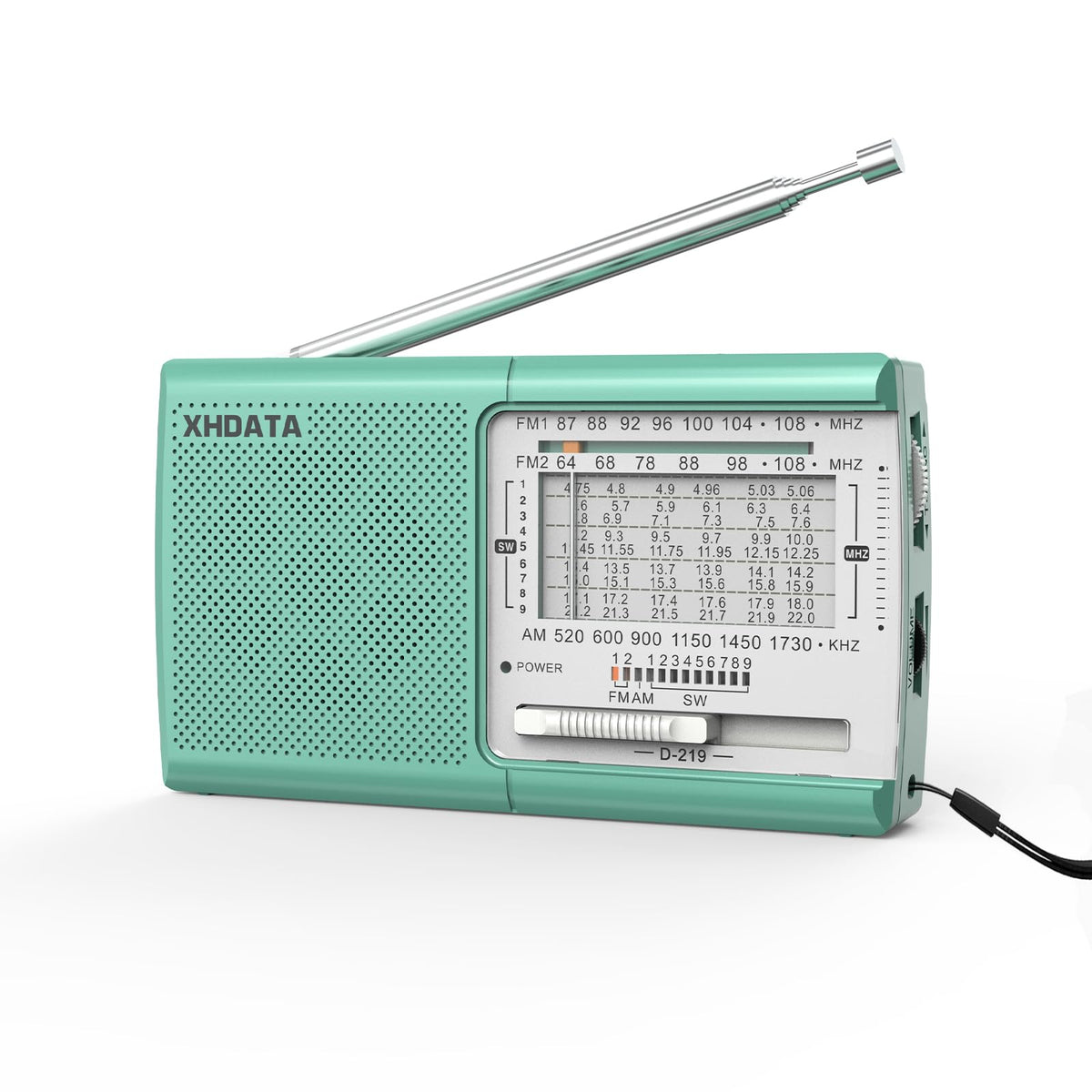 XHDATA D219 Portable Radio Retro FM AM SW Radio Battery Operated for Household Outdoor Camping Hiking Pocket Radio Grey