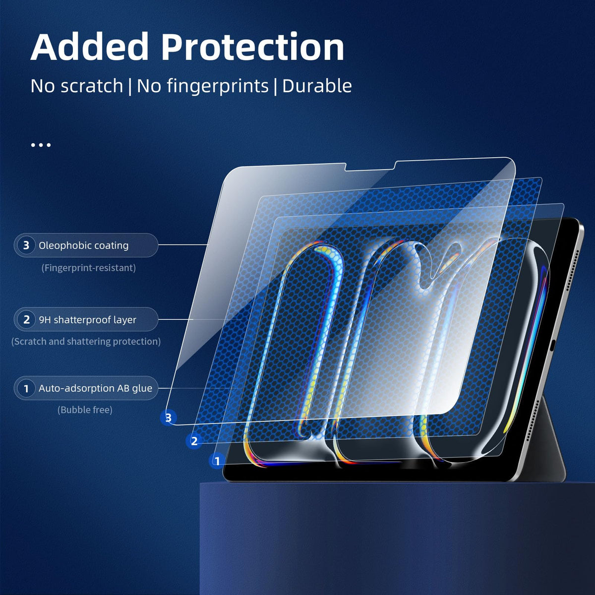 NEW'C for iPad Air 5/4, iPad Pro 11-inch Screen Protector Tempered Glass