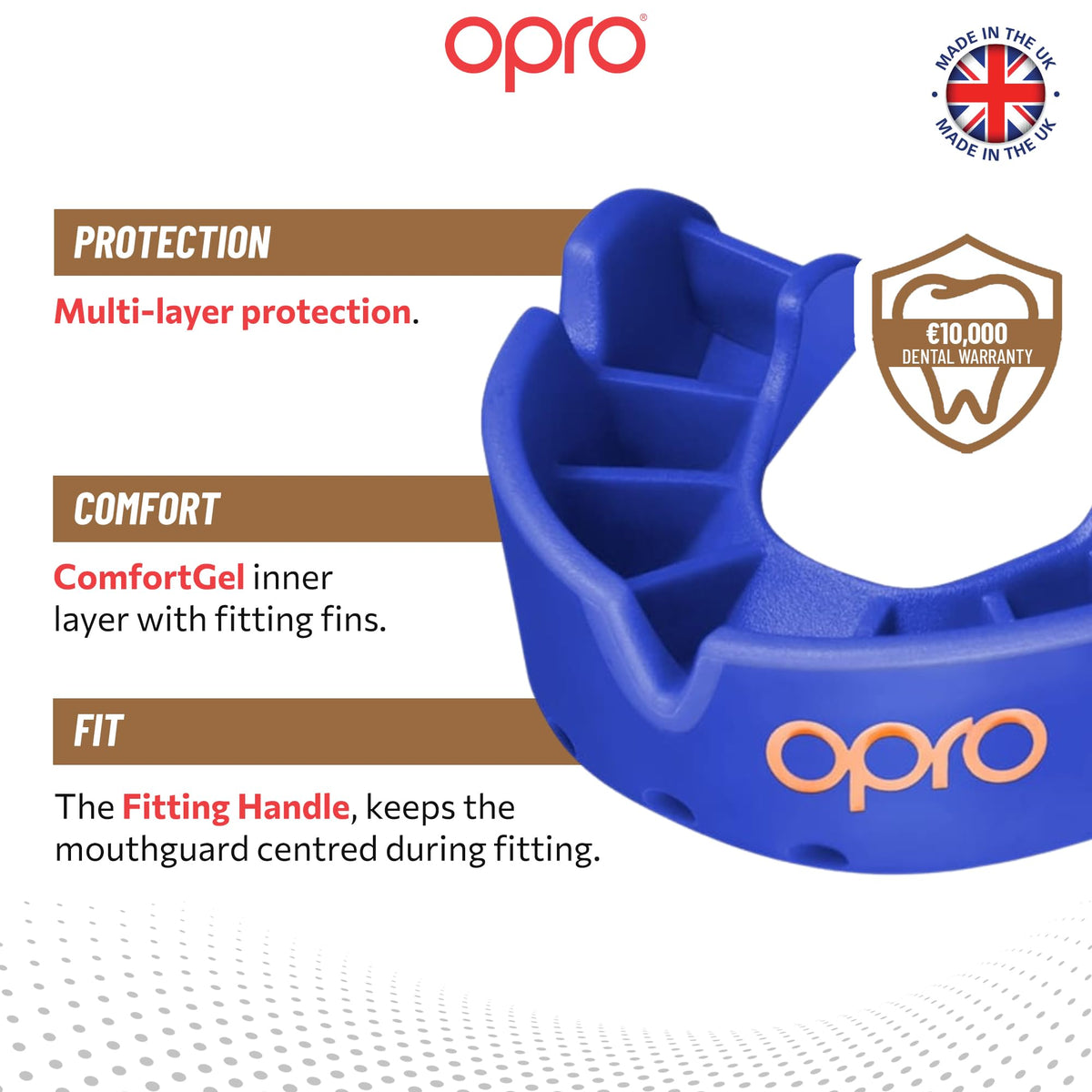 OPRO Bronze Level Mouthguard Essential Fit – Gum Shield Adult and Kids – OPRO Mouth Guard Boxing and MMA, Easy Self-Fit Gum Shield Rugby and Hockey – Enhanced Protection with Dental Warranty