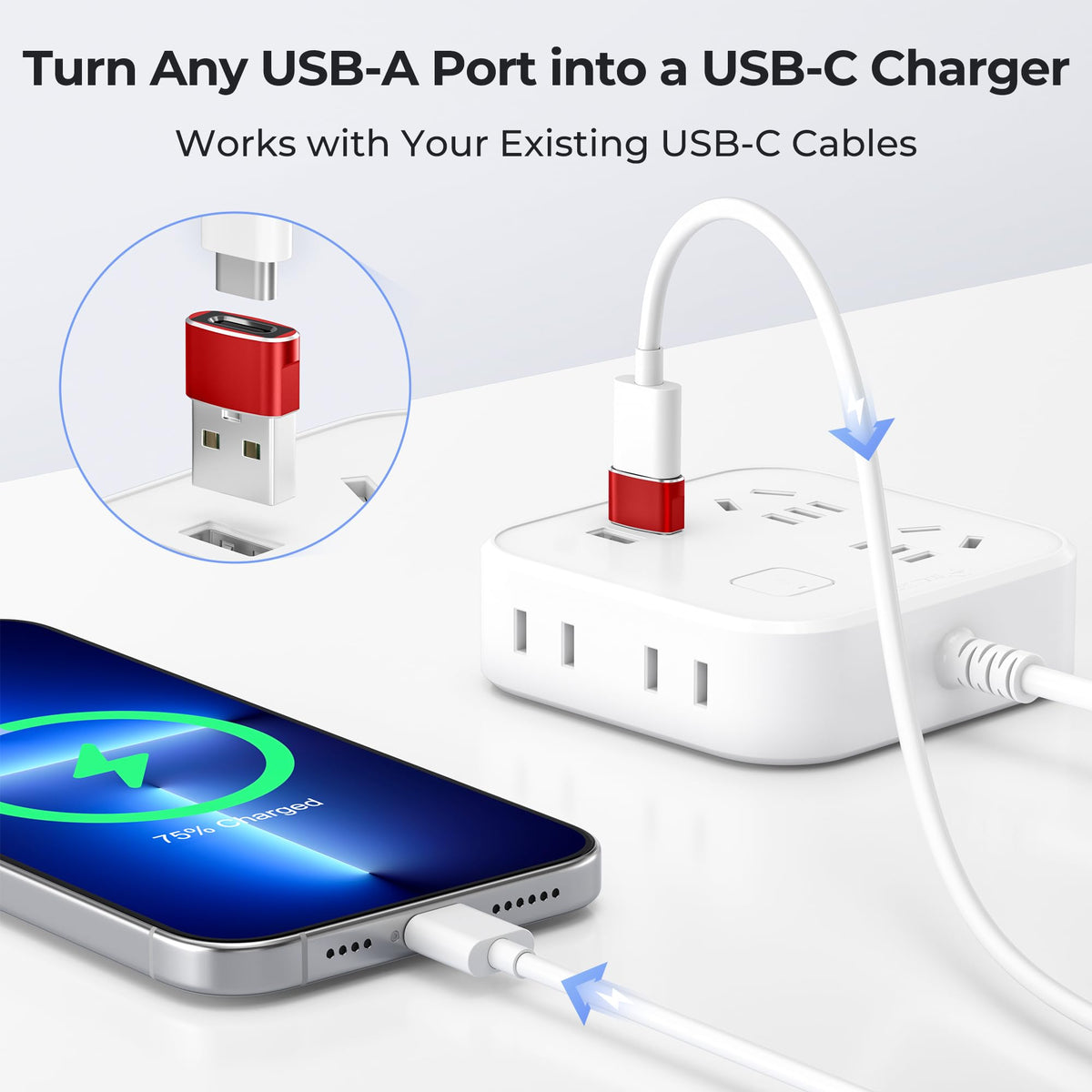 BASESAILOR USB to USB C Adapter,USBC Female to USB A Male Adapter 3Pack