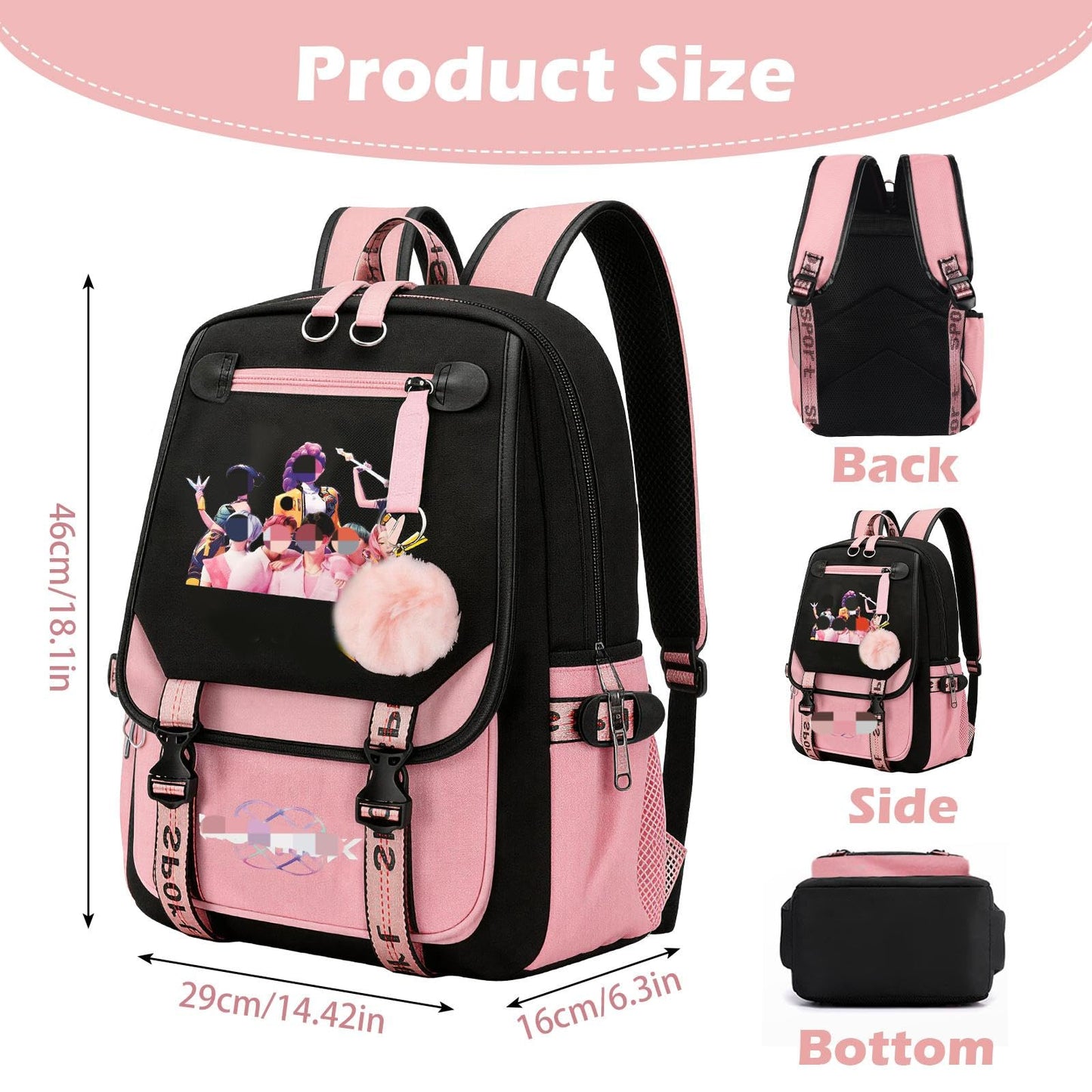 yumcute De-mn Backpack Kids, Teen Game School Bags, Children Primary Schoolbag, Children's School Backpack, 17 Inch Large Capacity Travel Rucksack Waterproof Boys Girls Book Bags for Aged 3-12 Years