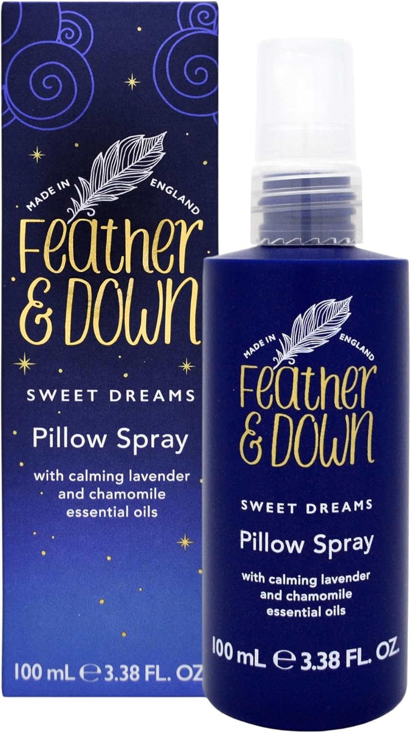 Feather & Down Lavender Pillow Spray 100 ml – Sleep Spray with Calming Chamomile Essential Oils for Relaxation