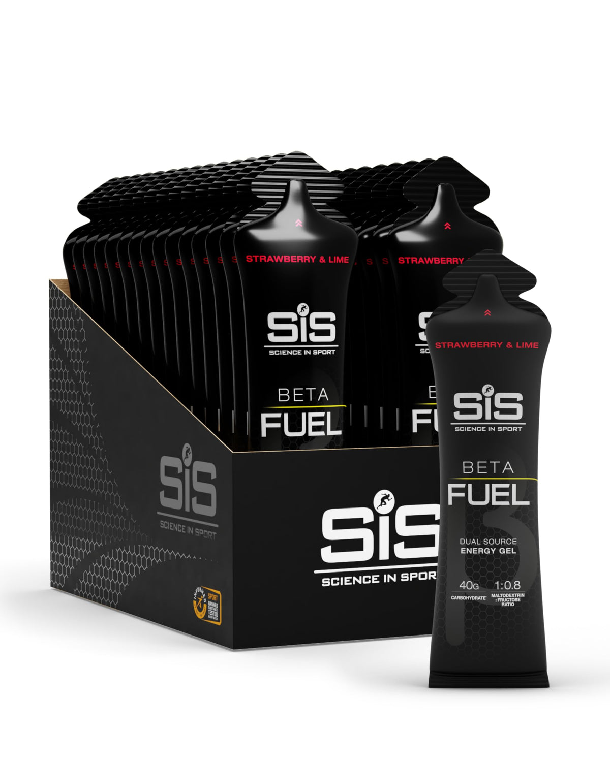 Science in Sport BETA Fuel Gels, Strawberry & Lime, 6 x 60ml
