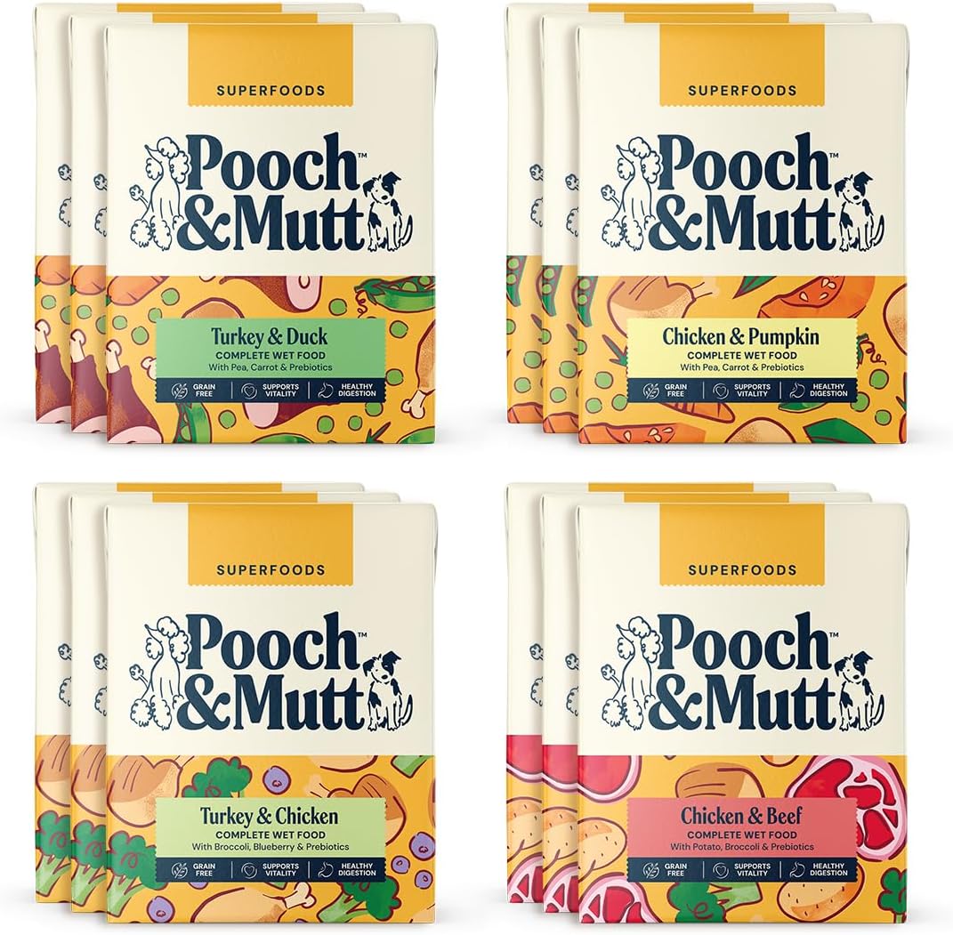 Pooch & Mutt - Variety Pack, Complete Wet Dog Food, 12x375g