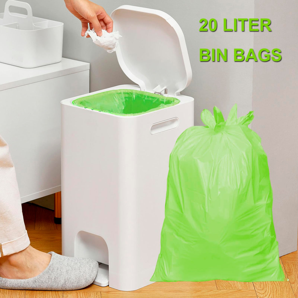 KITBEST 10L Biodegradable Bin Liners 120 Count Food Waste Trash Bags Small