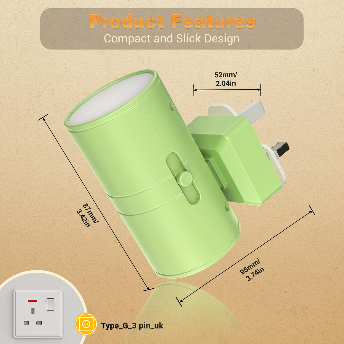 JandCase Night Light, Night Light Plug in Wall with Dusk to Dawn Sensor