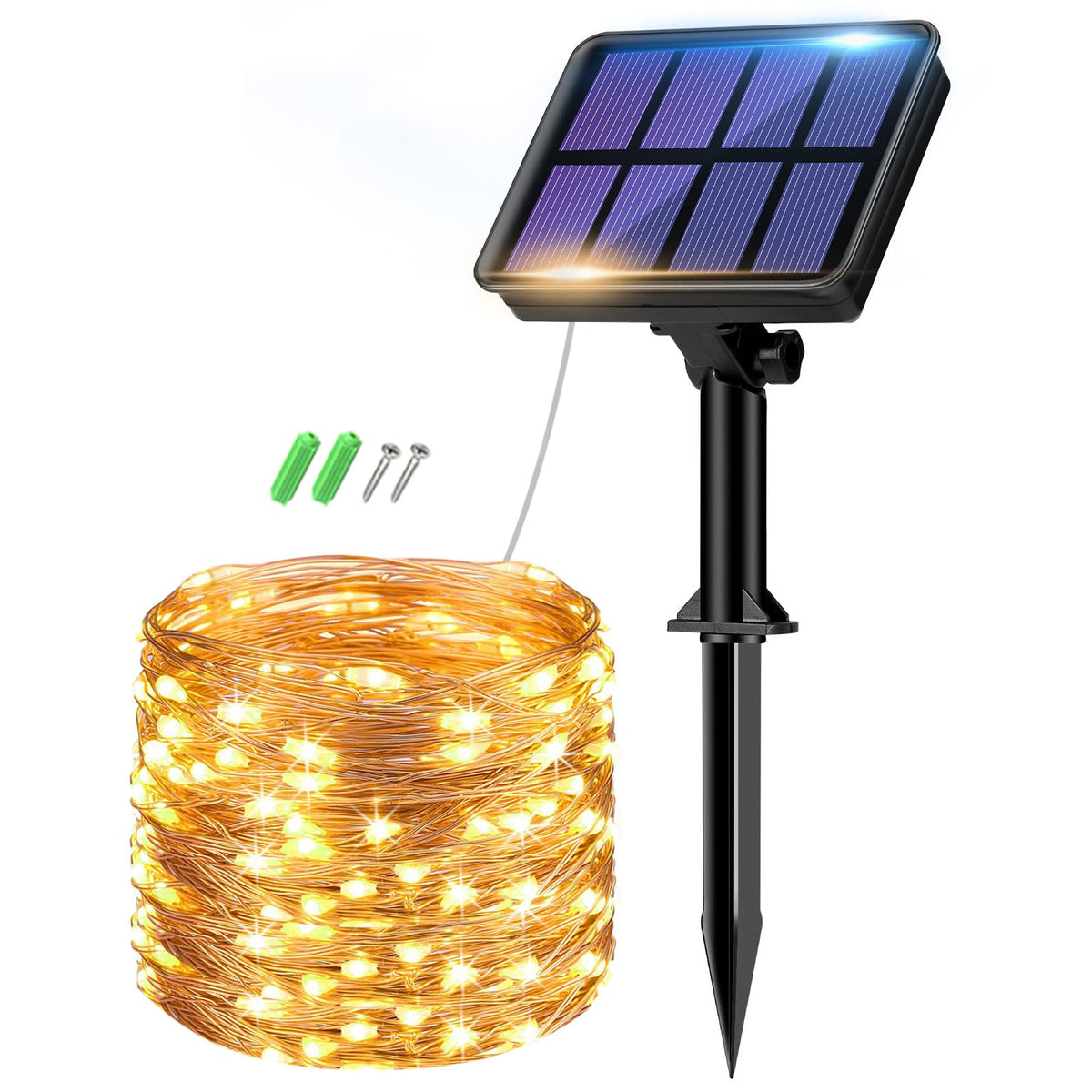 btfarm 2 Pack Solar String Lights Outdoor Garden, 15M/50FT 150 LED