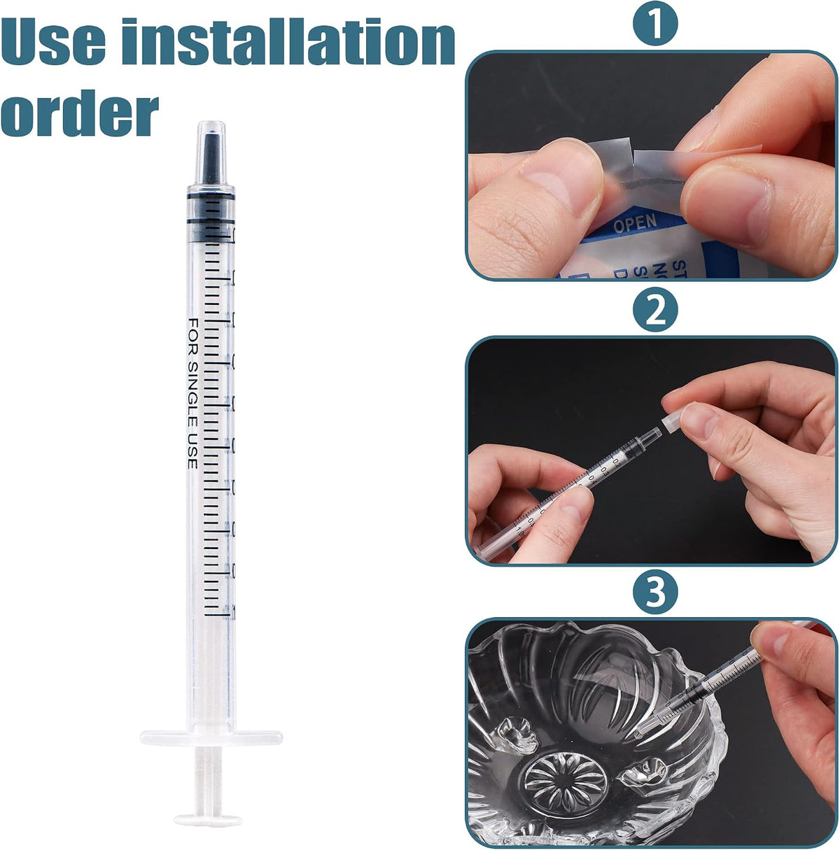 100Pcs 1ml Plastic Syringes With Caps No Needle Colostrum Syringe for Refilling and Measuring Liquids, Scientific Labs, Plant Watering, Pet Feeding ,Glue Applicator