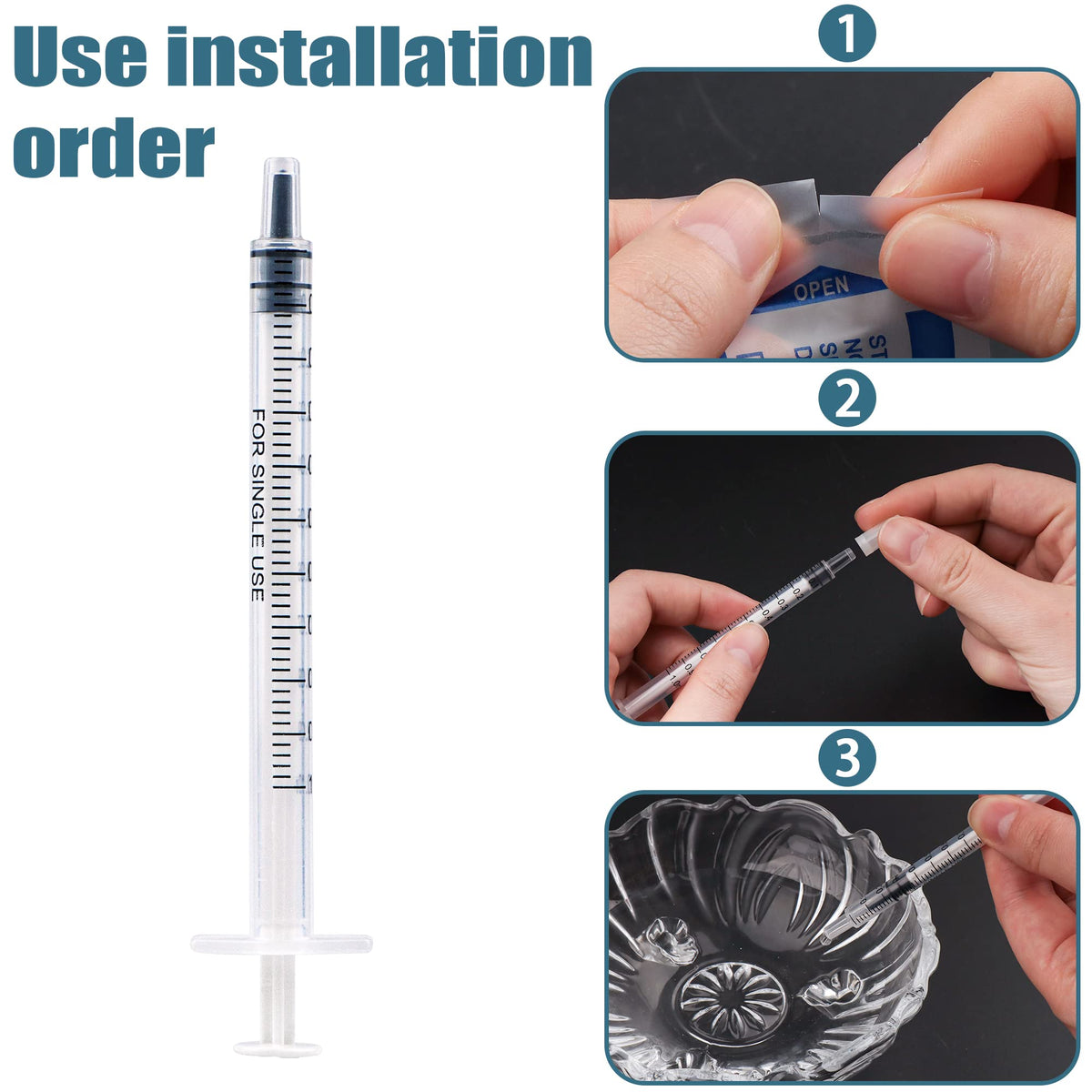 100Pcs 1ml Plastic Syringes With Caps No Needle Colostrum Syringe for Refilling and Measuring Liquids, Scientific Labs, Plant Watering, Pet Feeding ,Glue Applicator