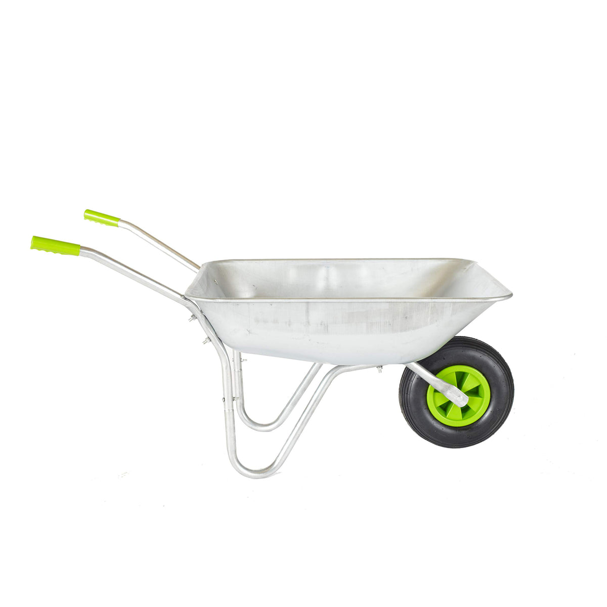 Neo Wheelbarrow Home Garden Cart Galvanised with Pneumatic Tyre (85L) Silver