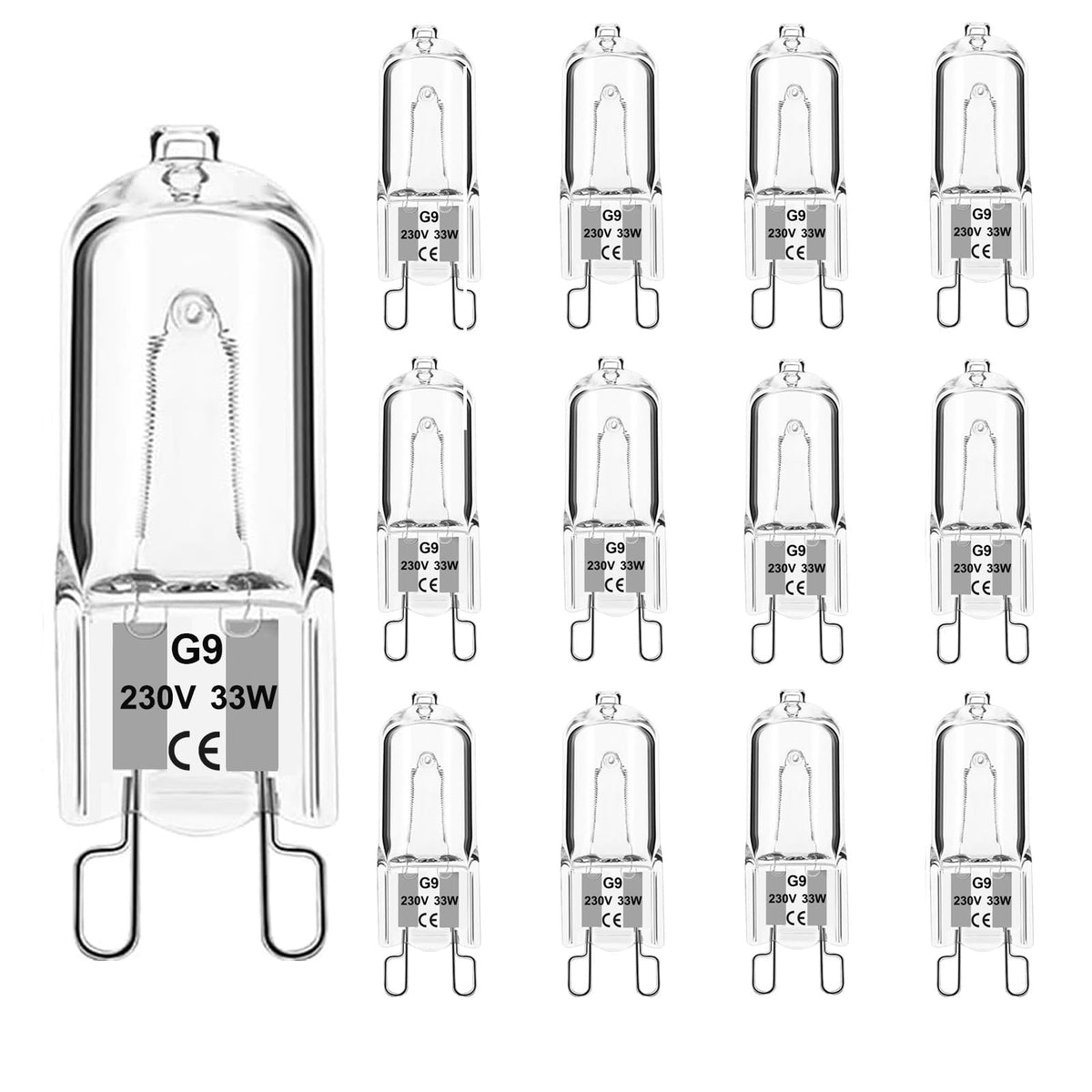 G9 Halogen Bulbs 33W, G9 Halogen Light Bulbs Warm White 2700K, Capsule Bulb Dimmable 230V for Ceiling Lights, Crystal Lamps, Chandeliers，Ovens, Microwave, Non Flicker,6 Pack