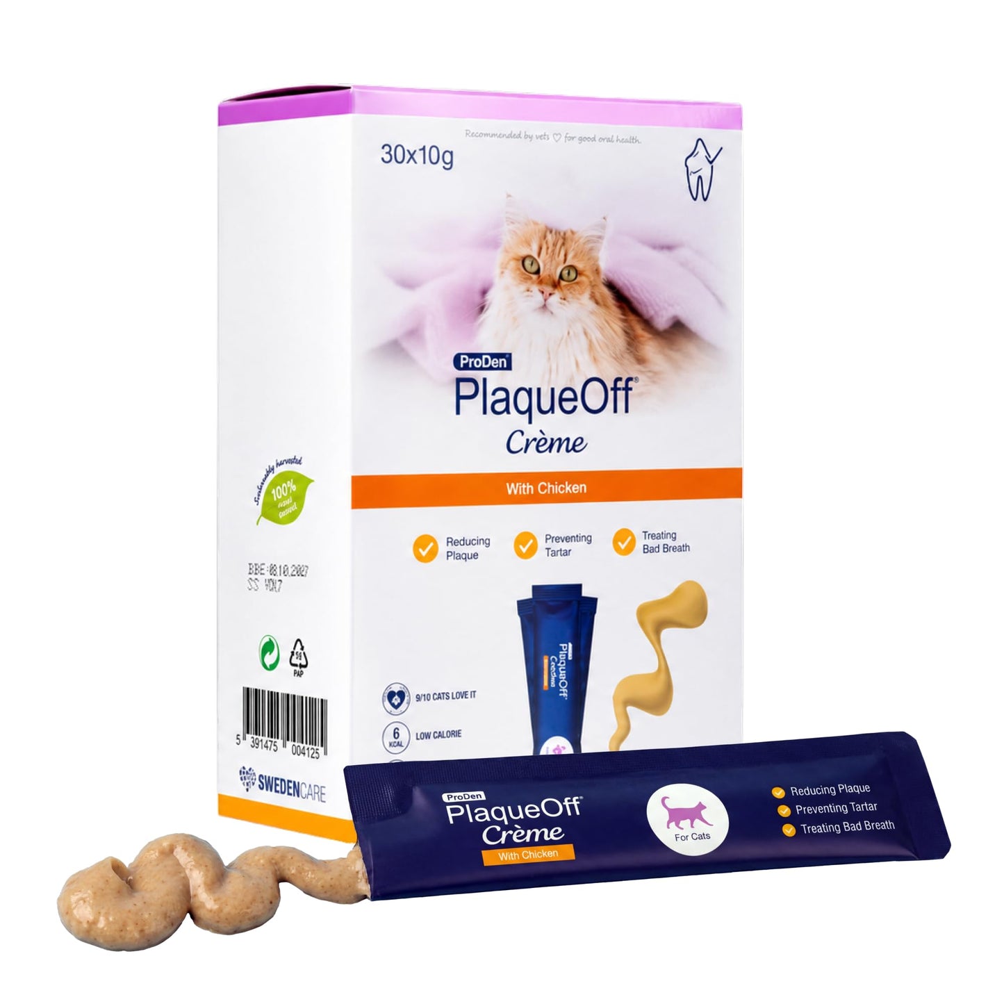 ProDen PlaqueOff 40g Powder for Cats, 100% Natural Tooth Care Powder, Protects Against Bad Breath, Helps with Tartar and Plaque