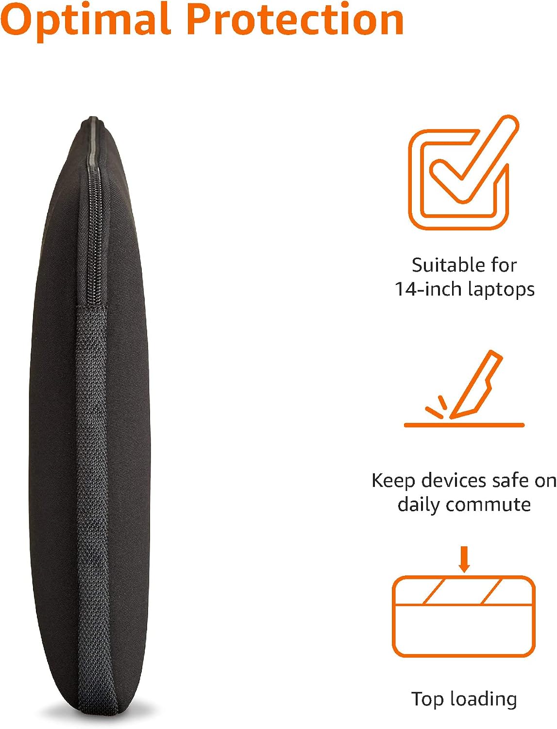 Amazon Basics 14 inch Laptop Sleeve Case - Black