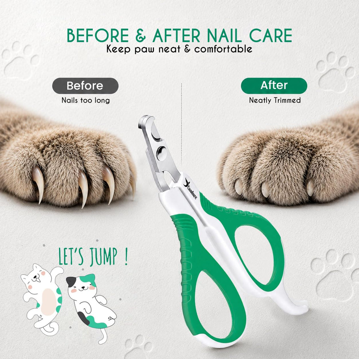 Candure Dog Nail Clippers for Large, Medium and Small Breed Professional Pet Nail Clipper Suitable for Cats, Rabbits and Guinea Pigs with Safety Lock (All Size Pets, Dark Blue)