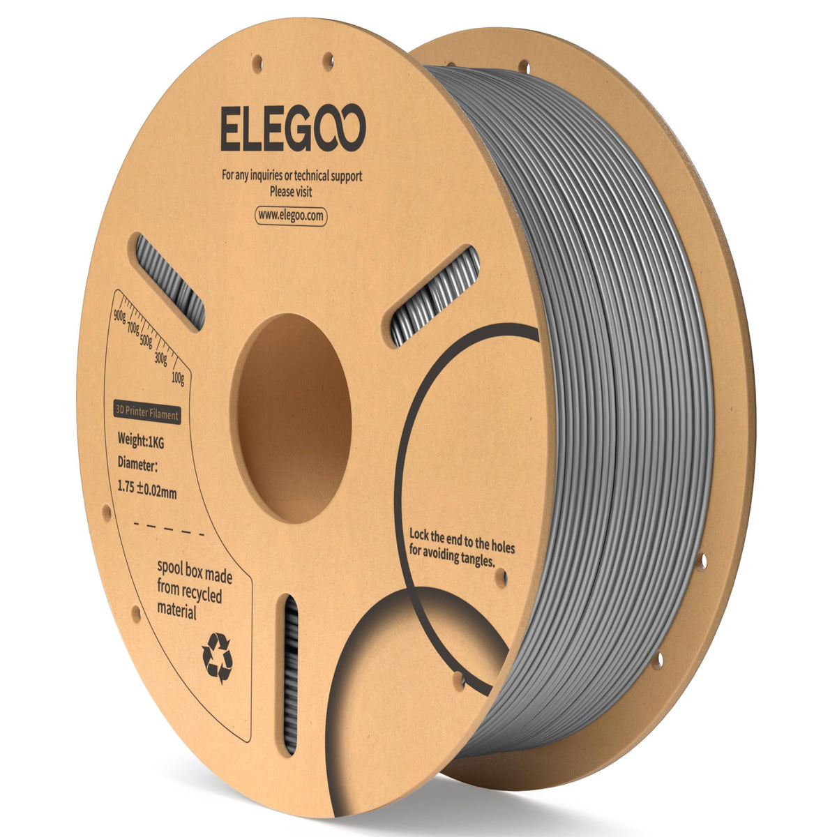 ELEGOO PLA Filament 1.75mm Black 1KG, 3D Filament Dimensional Accuracy +/- 0.02mm, 1kg Cardboard Spool(2.2lbs) 3D Printing Filament Fits for Most FDM 3D Printers