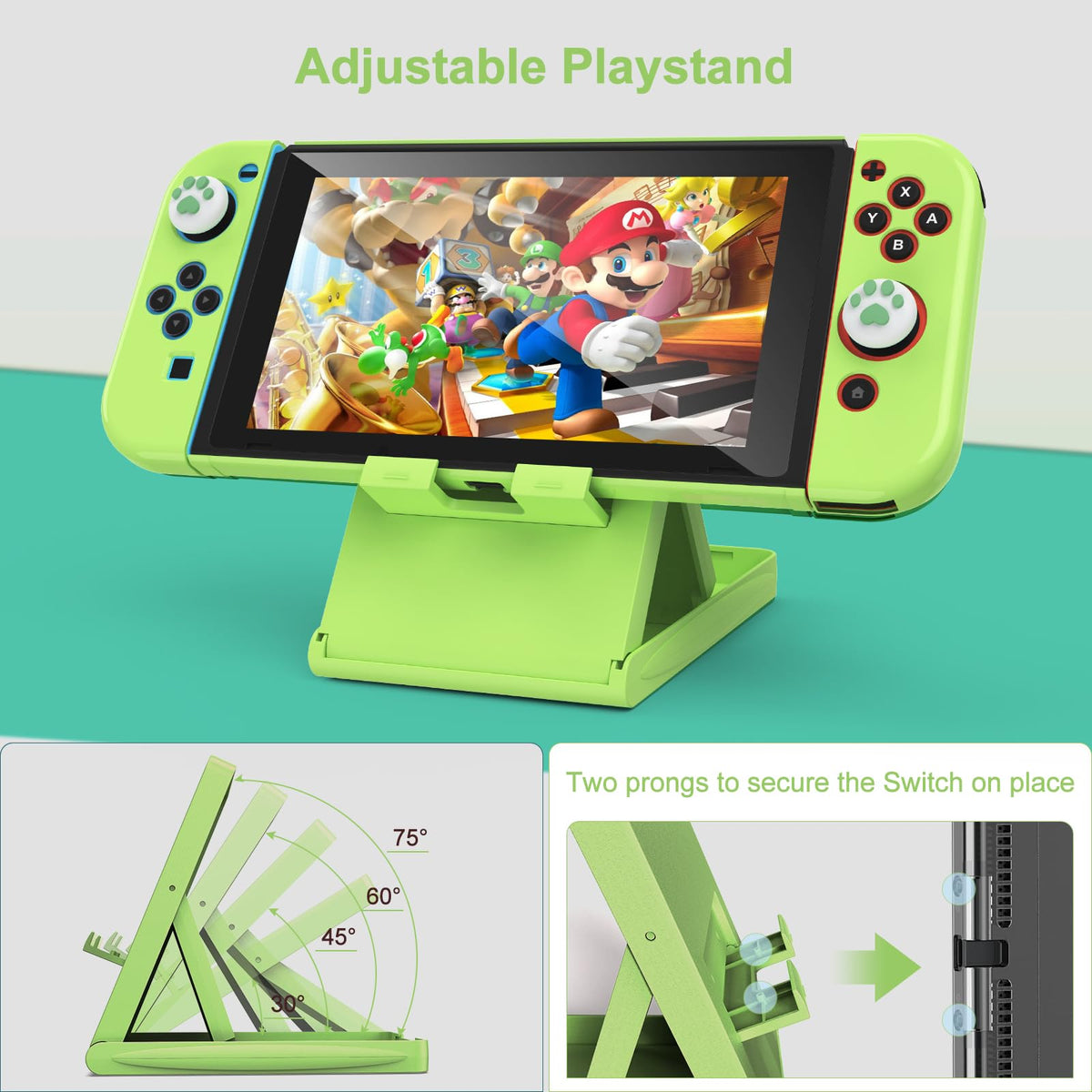 Younik Switch Accessories Bundle, 17 in 1 Switch Accessories Kit for Girls Include Switch Carrying Case with 9 Game Card Slots, Adjustable Stand, Protective Case for Switch Console & J-Con (Blue)
