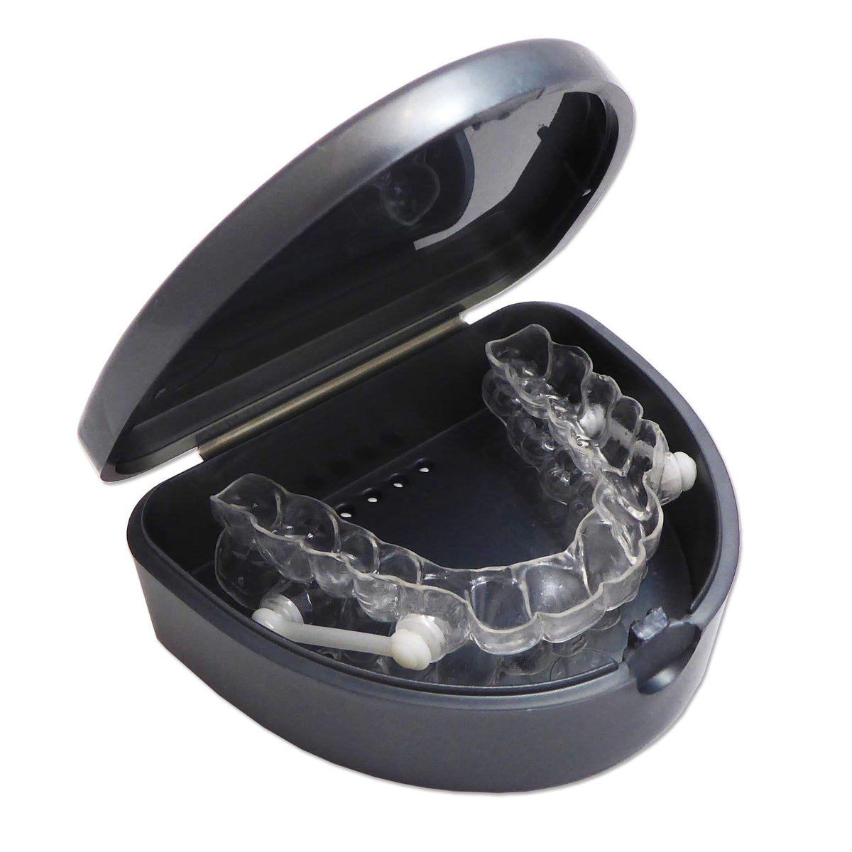 Slim Orthodontic Dental Case -for Retainers, Dentures & More (White)