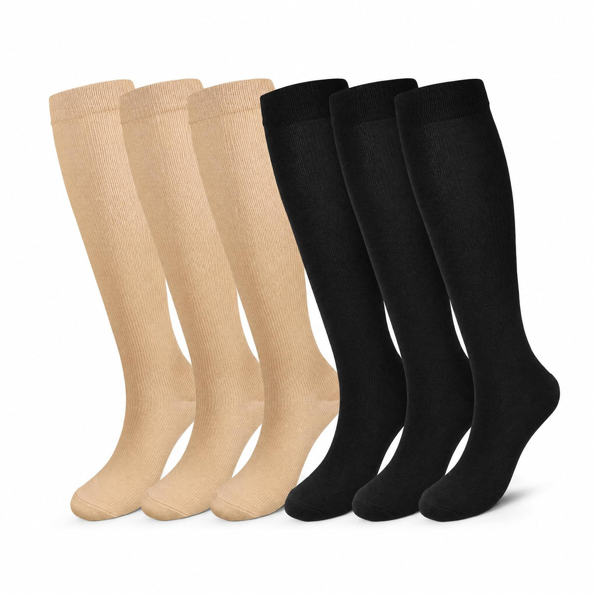 Compression Socks, (2/4/6/7 Pairs) for Men & Women 15-20 mmHg is Best for Athletics, Running, Flight Travel, Support