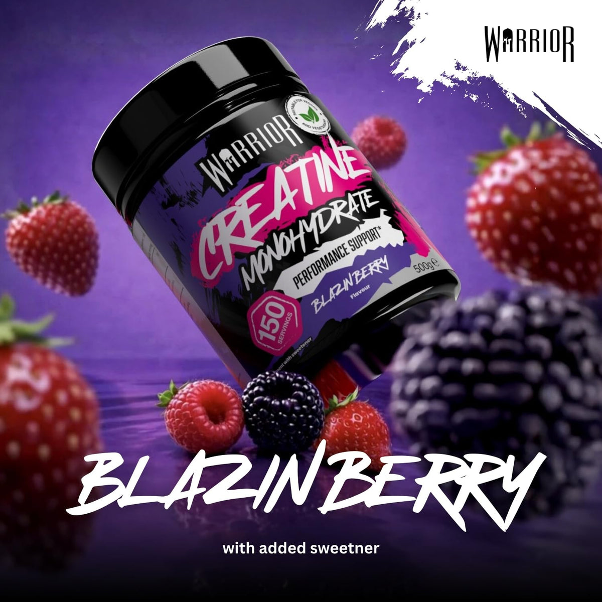 Warrior Creatine Monohydrate Powder 500g Pure Micronised (166 Servings)