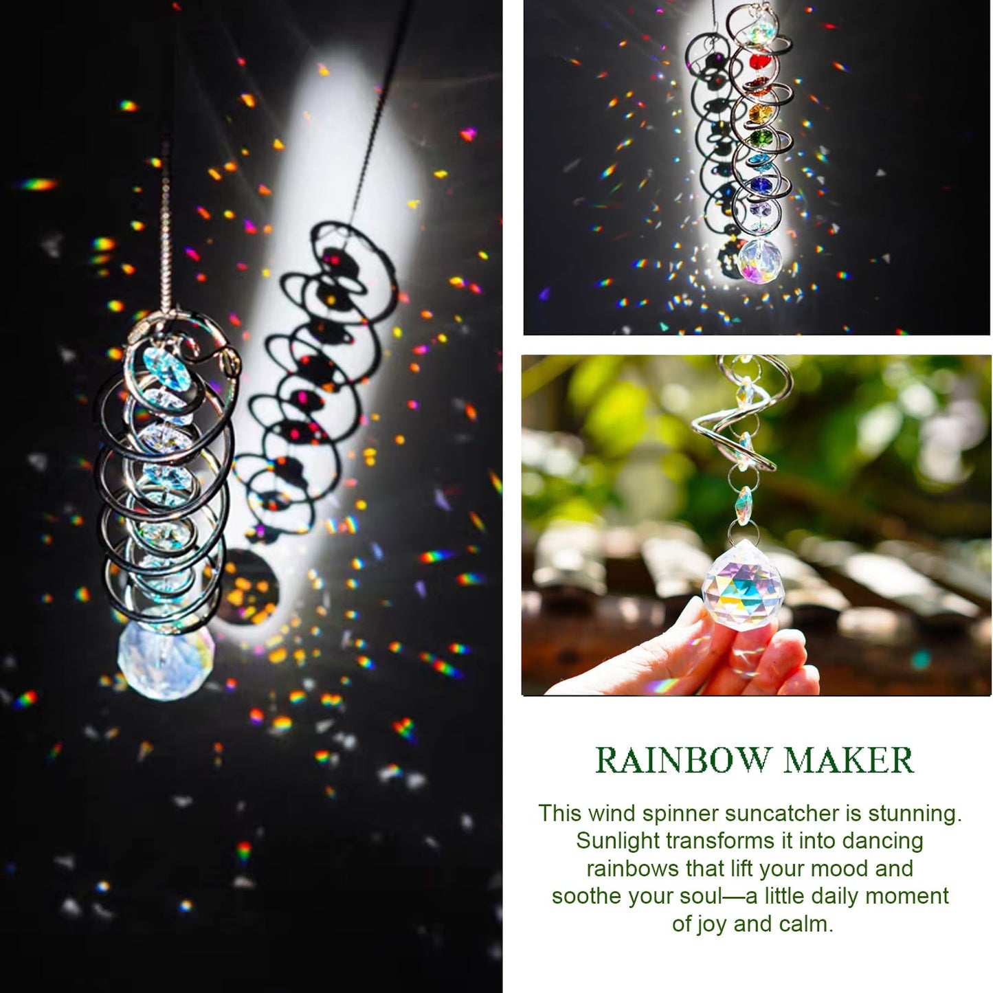 240PCS DIY Sun Catchers Making Kits for Adults, Crystal Suncatchers Kit with Colourful Prism Pearl Rainbow Maker for Windows, Hanging, Indoor, Outdoor, Garden Decor (Silver)