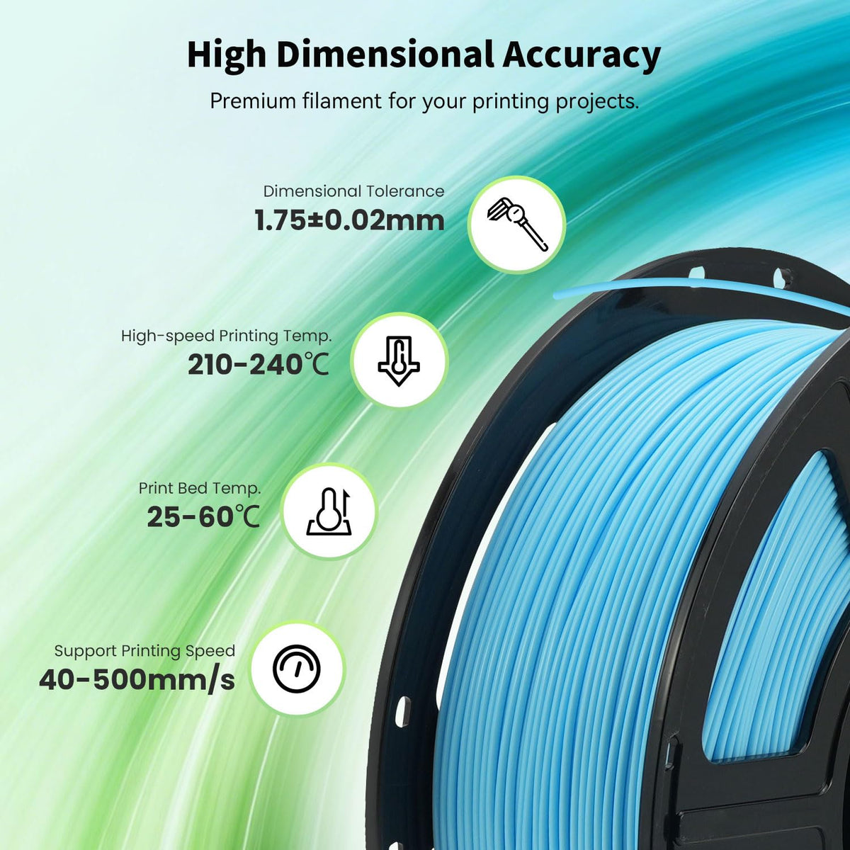 FLASHFORGE 3D Printer Filament, PLA PRO Filament 1.75mm, 1KG Spool (2.2lbs), Dimensional Accuracy +/- 0.02mm for FDM 3D Printers, Better Tenacity & No Knotting (White)