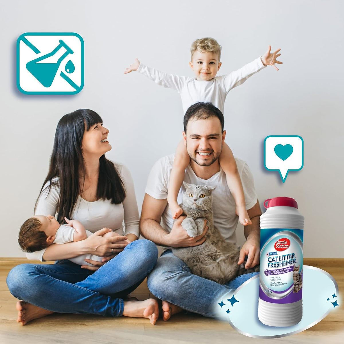 Simple Solution Cat Litter Freshener with Enzymatic Cleaning Granules 600g