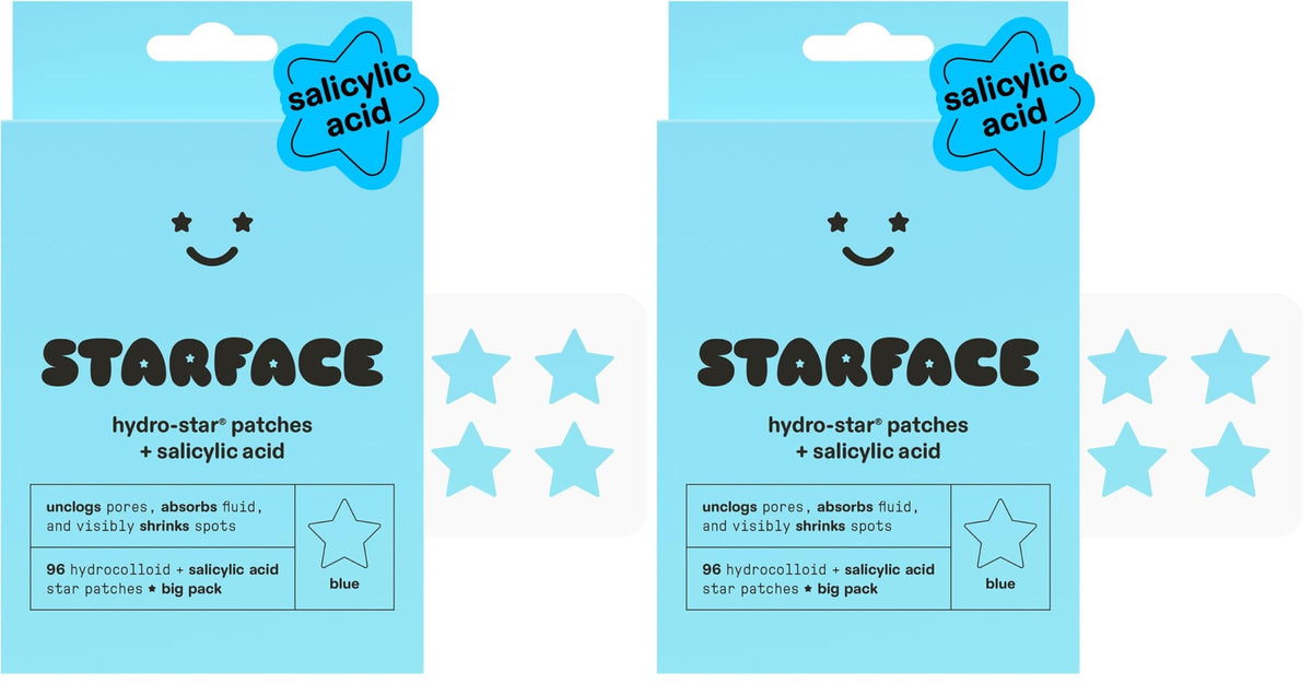 Starface Hydro-Star® Black Hydrocolloid Star-Shaped Pimple Patch, 96 ct