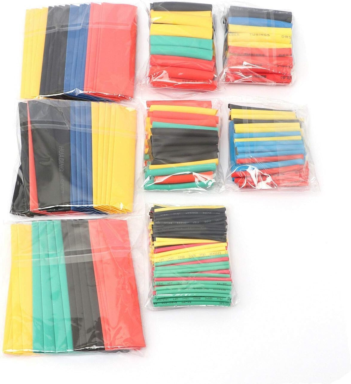 164 Pcs Heat Shrink Tubing kit, Electric Insulation Heat Shrink Wrap Cable Sleeve,5 Colors in 8 Sizes (164 pcs)