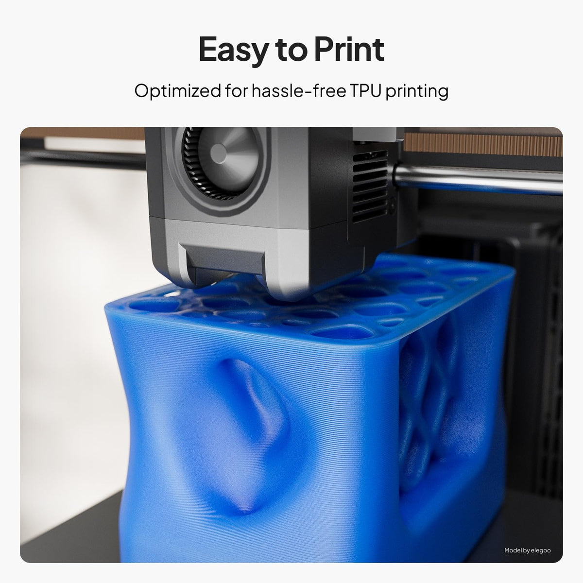 ELEGOO TPU Filament 1.75mm Grey 1KG, 95A Flexible Soft 3D Printing Filament 1KG Spool(2.2lbs) Fits for Most FDM 3D Printers