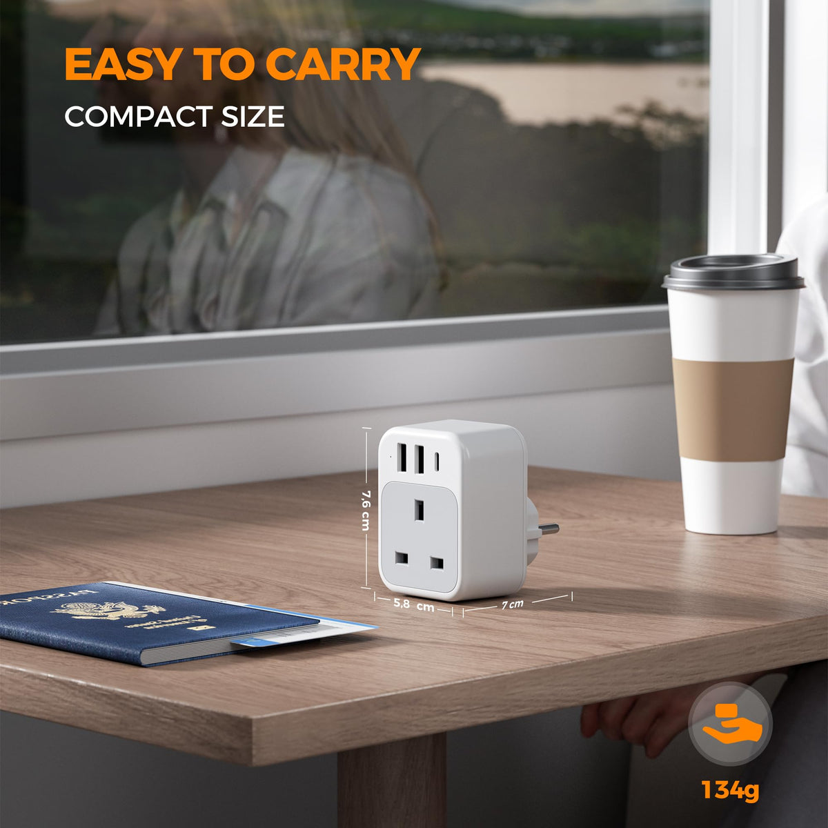 TESSAN UK to South Africa Plug Adapter, Type M Travel Adaptor with USB C