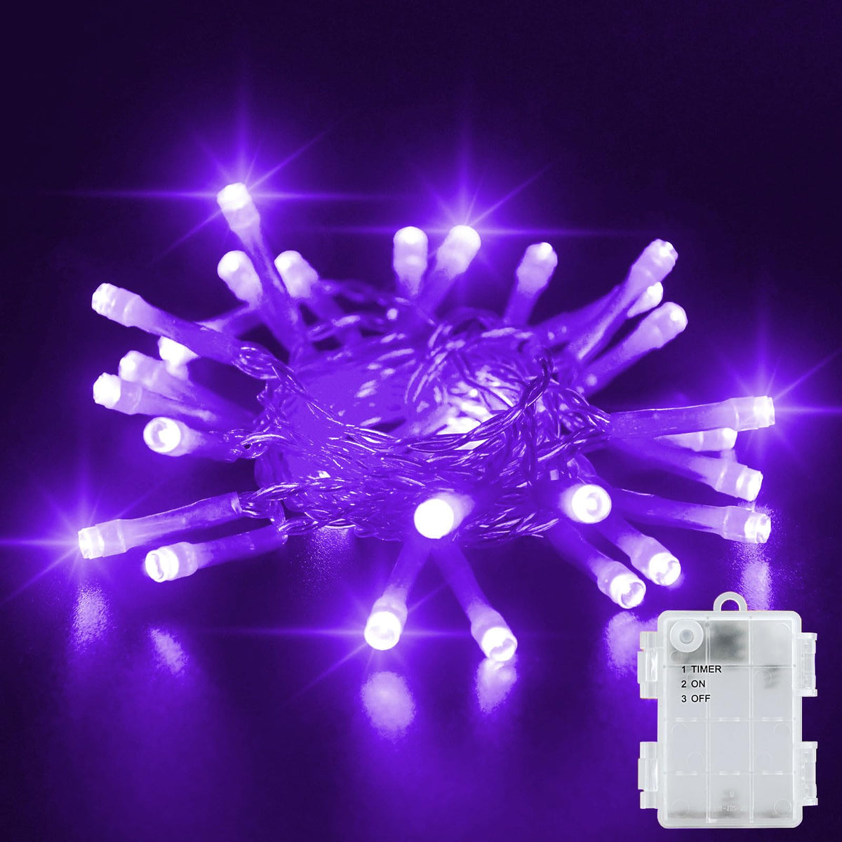 Dalugo Battery Fairy Lights, 3M 30 LED Warm White String Lights with 6h Timer, IP65 Waterproof Battery Powered Fairy Lights for Indoor Outdoor Christmas Decorations