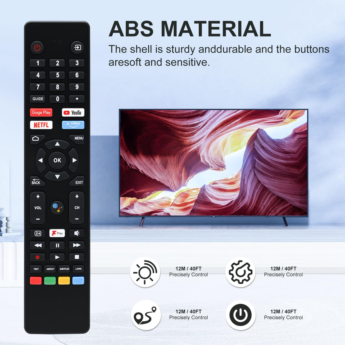 Replacement Hisense TV Remote Control for Hisense VIDAA 4K UHD FHD QLED LED LCD HDTV Smart TV Remote Replacement with 12 Shortcut Buttons, No Setup Required