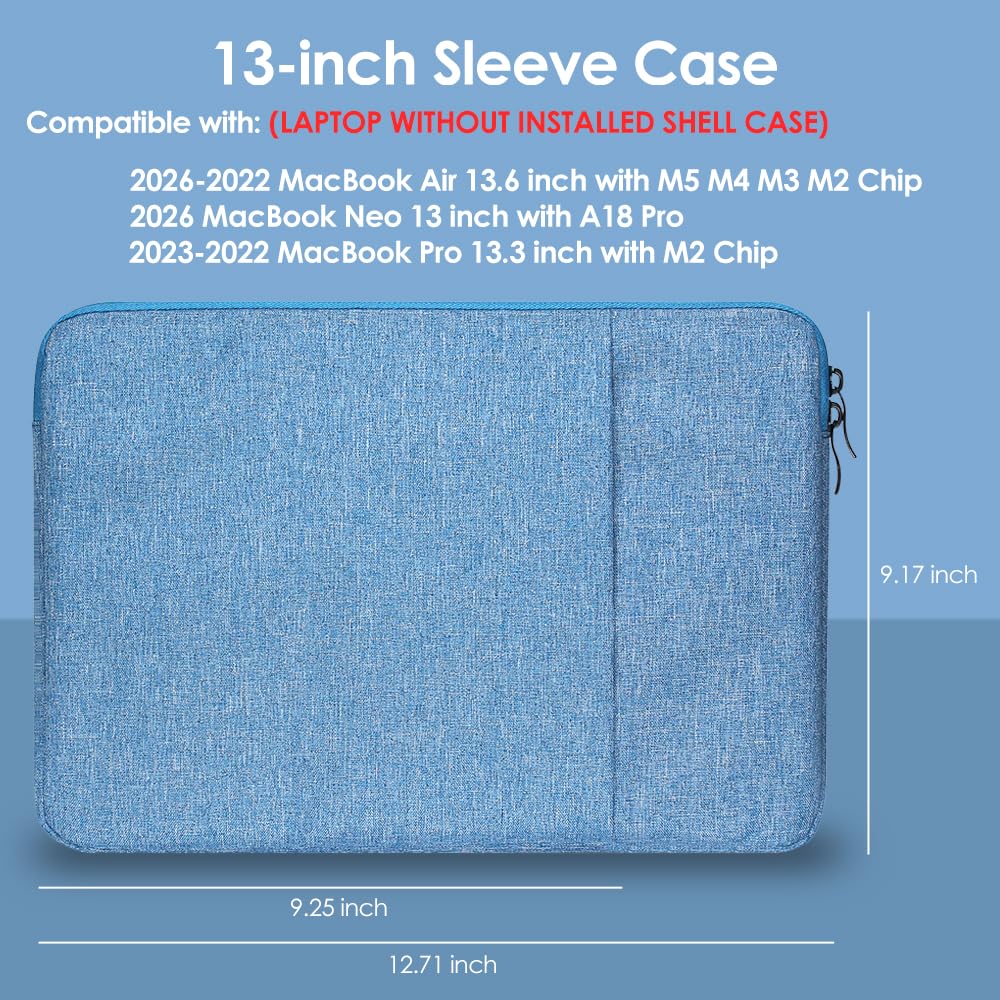 ProElife 13-Inch Laptop Sleeve for MacBook Air 13.6 M5/M4 & MacBook Neo