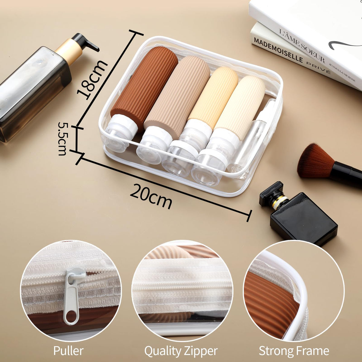 Mrsdry Travel Bottles for Toiletries, 16 Pack Silicone Travel Bottles Set, Leakproof Travel Size Toiletries, BPA Free Travels Containers for Toiletries, Traveler Accessories for Shampoo Conditioner