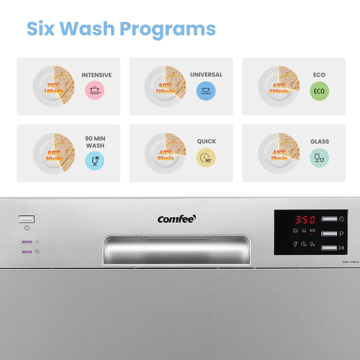 COMFEE' Fully Integrated Dishwasher, 12 Place Settings, 60cm