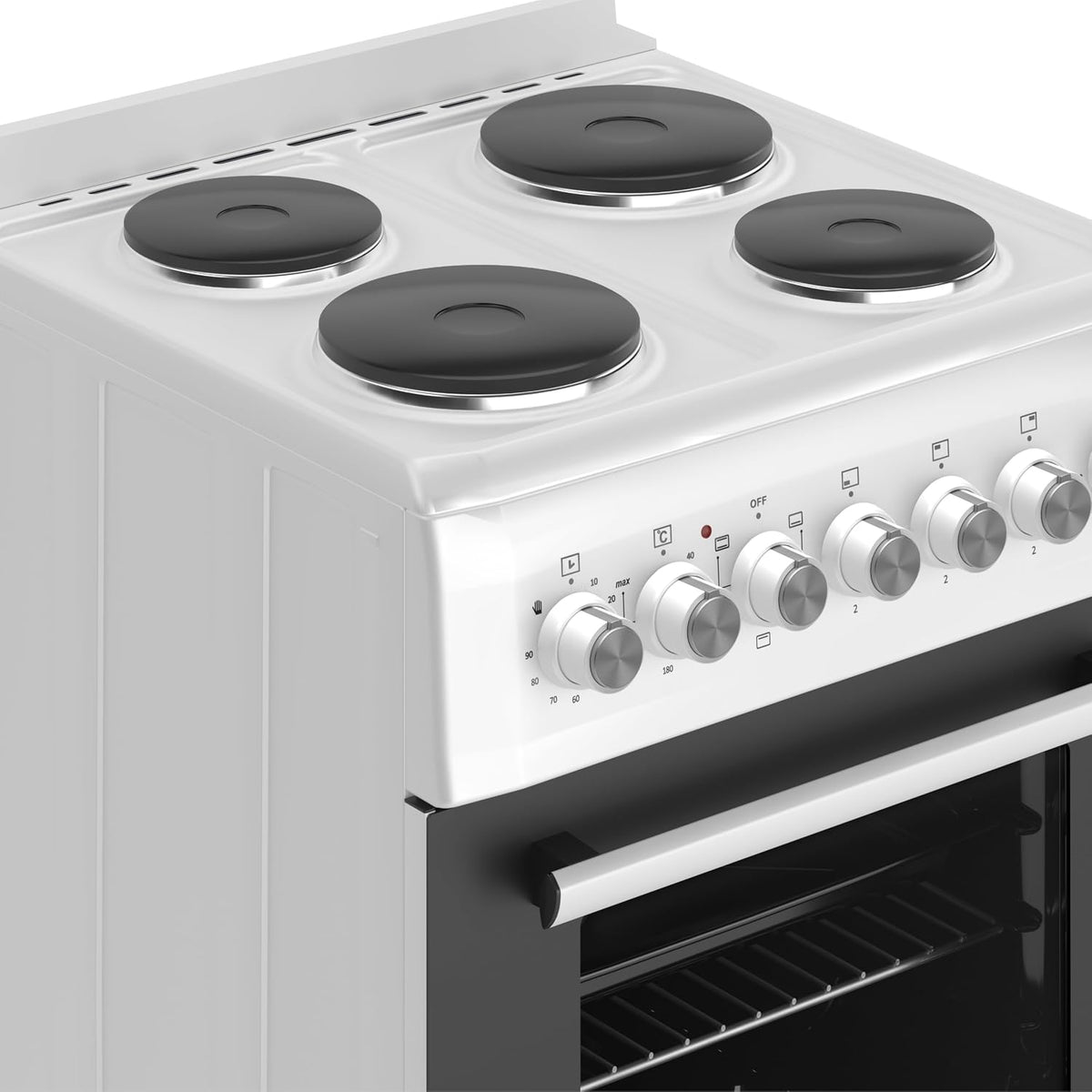 HYE 60cm Freestanding Cooker - Electric Cooker with Kitchen Stove, White
